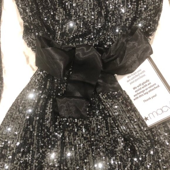 Crystal Doll Black/Silver Sequin Dress Size M - Picture 8 of 9